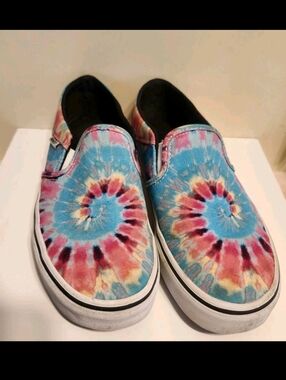 VANS "Asher Grateful Dead"  Tie Dye Canvas Slip-On Sneakers Wmns 7.5/38 Ret $135